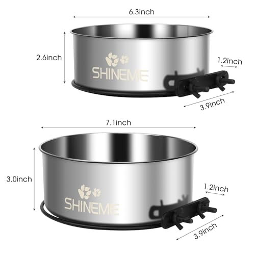 ShineMe 2-Pack Dog Kennel Bowls: 54oz & 34oz Stainless Steel Crate Bowls with Anti-Spill Mounting Brackets