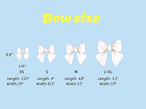 Silk Dog Collar with Removable Bow - Adjustable, Durable, and Stylish for Small Dogs and Cats (Tangerine, Size S)