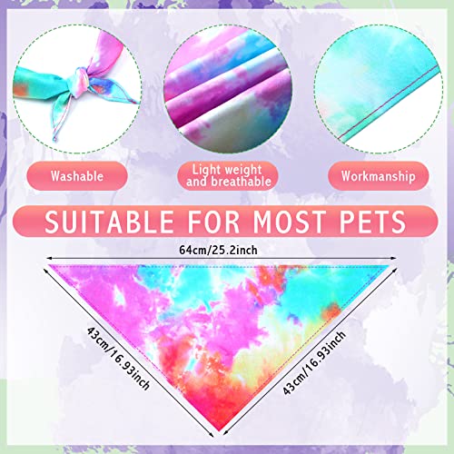 Silkfly 30 Pack Dog Bandanas Bulk - Tie Dye Washable Pet Scarves for Large Medium Dogs, 30 Unique Styles