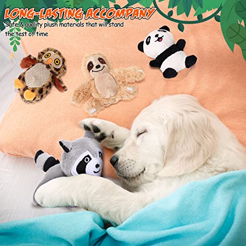 Skylety 7-Piece Hide and Seek Dog Toy Set – Plush Treehouse with 6 Squeaky Woodland Animal Toys for Small & Medium Dogs