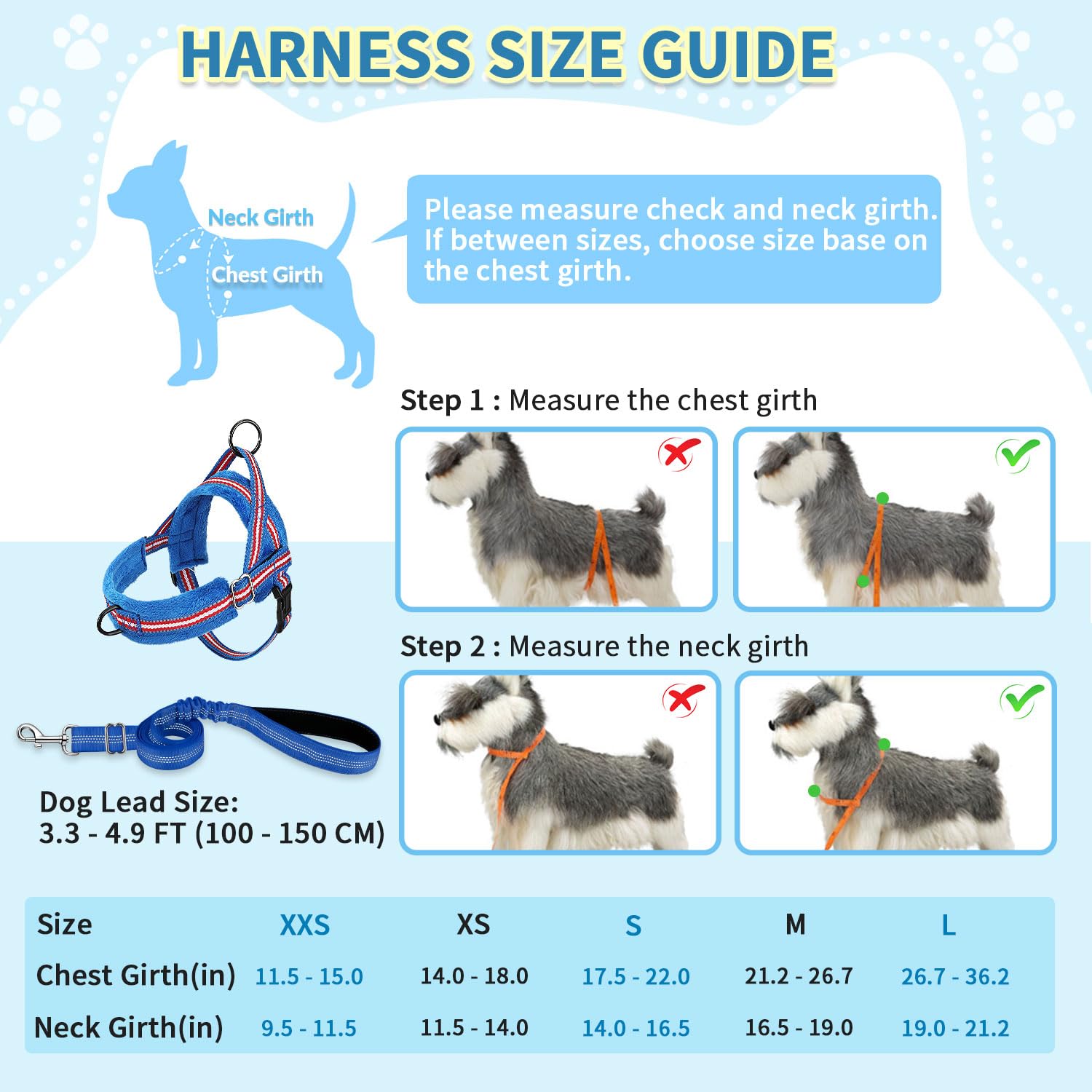 SlowTon No Pull Small Dog Harness and Leash Set - Front Clip, Adjustable, Reflective, Lightweight (Size Small, Dark Blue)