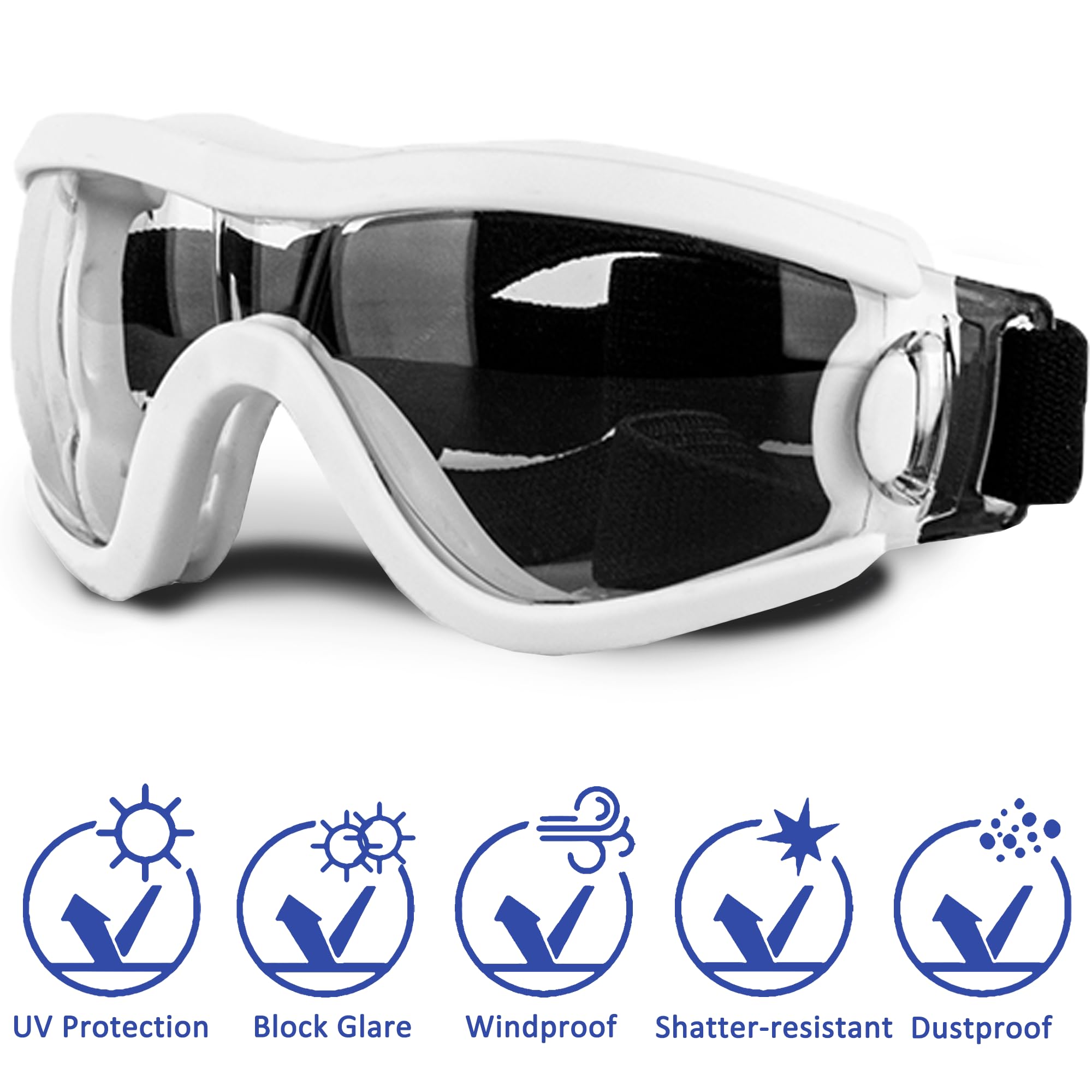 Small Dog Sunglasses with UV Protection & Adjustable Strap – Windproof Goggles for Tiny Breeds