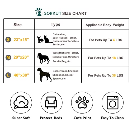 SORKUT Pack of 3 Soft Fleece Pet Blankets – Star Print, Machine Washable, 29x20 Inch Medium for Small Dogs and Cats