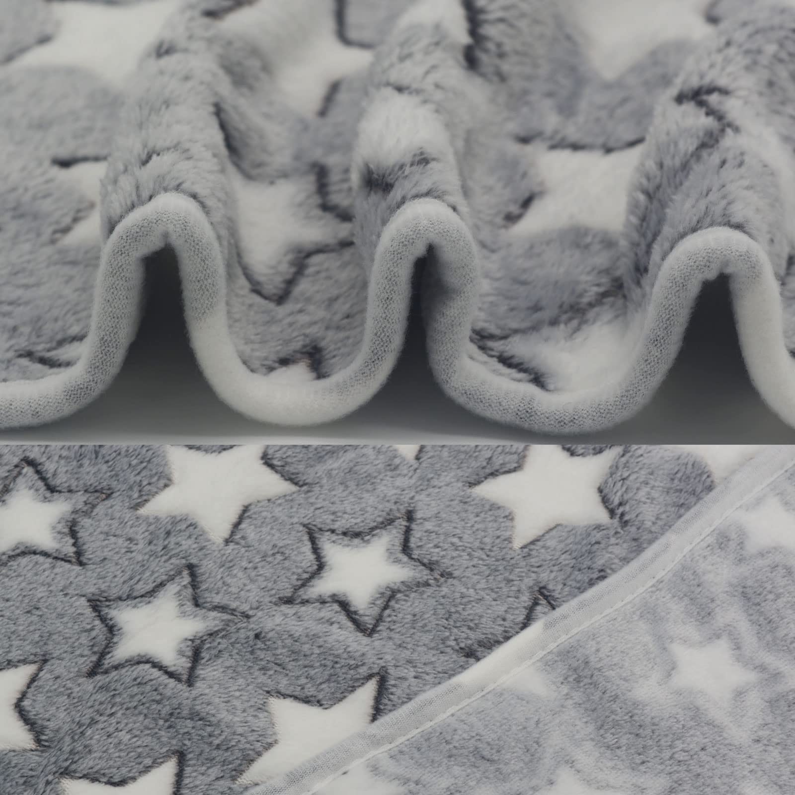 SORKUT Pack of 3 Soft Fleece Pet Blankets – Star Print, Machine Washable, 29x20 Inch Medium for Small Dogs and Cats