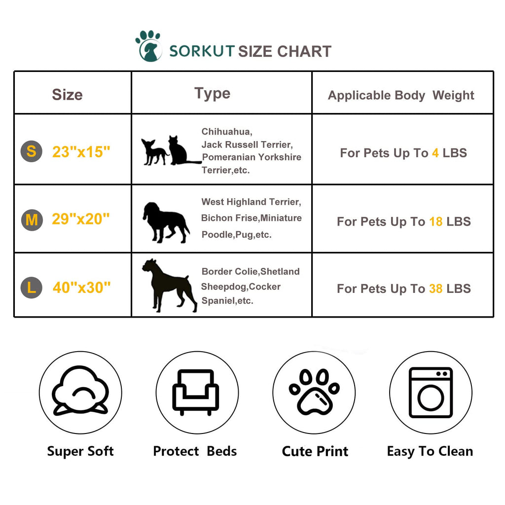 SORKUT Pack of 3 Soft Fleece Pet Blankets – Star Print, Machine Washable, 29x20 Inch Medium for Small Dogs and Cats