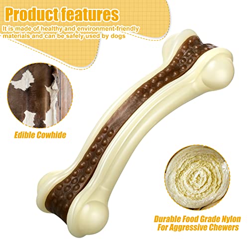 Sosation 3-Pack Beef-Flavored Nylon Chew Bones for Aggressive Chewers - Medium Size