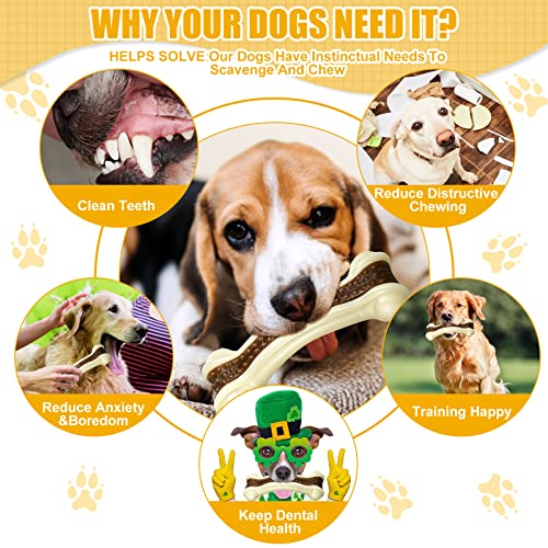 Sosation 3-Pack Beef-Flavored Nylon Chew Bones for Aggressive Chewers - Medium Size