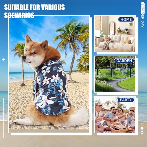 Spajoy Hawaiian Dog Shirt - Summer Breathable Floral Tee for Small to Large Dogs (Sold Separately)
