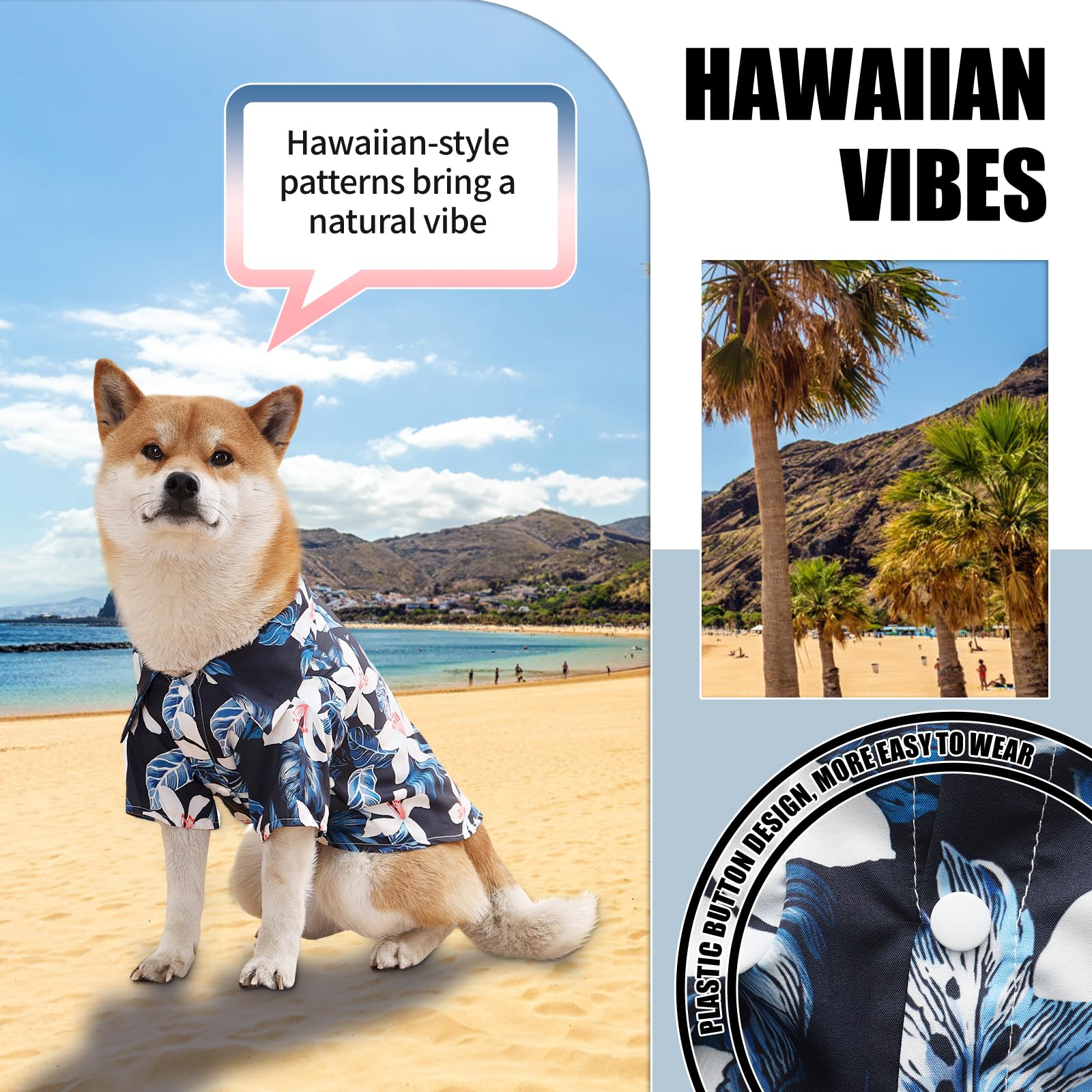 Spajoy Hawaiian Dog Shirt - Summer Breathable Floral Tee for Small to Large Dogs (Sold Separately)