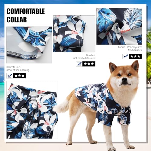 Spajoy Hawaiian Dog Shirt - Summer Breathable Floral Tee for Small to Large Dogs (Sold Separately)