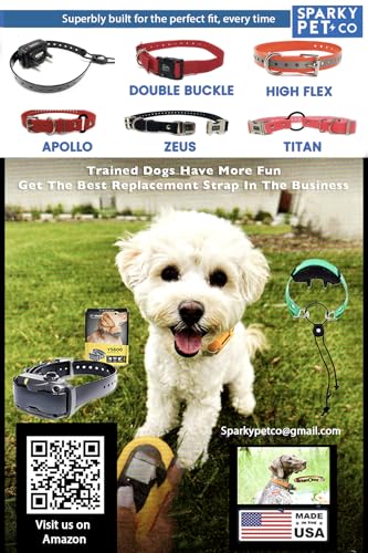 Sparky Pet Co ECollar Replacement Strap – Double Buckle Nylon Dog Collar, 3/4" x 24", Dark Blue