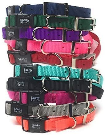 Sparky Pet Co ECollar Replacement Strap – Double Buckle Nylon Dog Collar, 3/4" x 24", Dark Blue