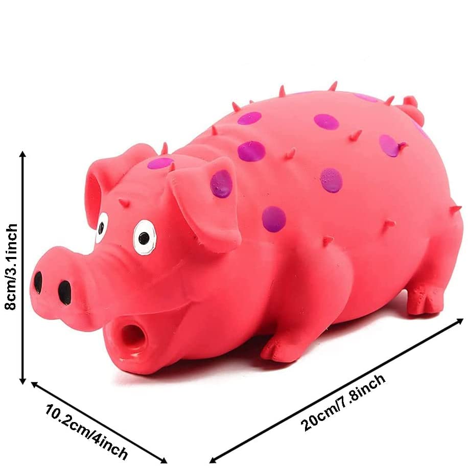 Squeaky Pig Dog Toys 2 Pack – Grunting Pig Toy That Oinks for Small, Medium, Large Dogs