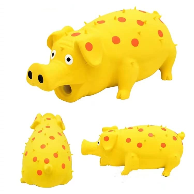 Squeaky Pig Dog Toys 2 Pack – Grunting Pig Toy That Oinks for Small, Medium, Large Dogs