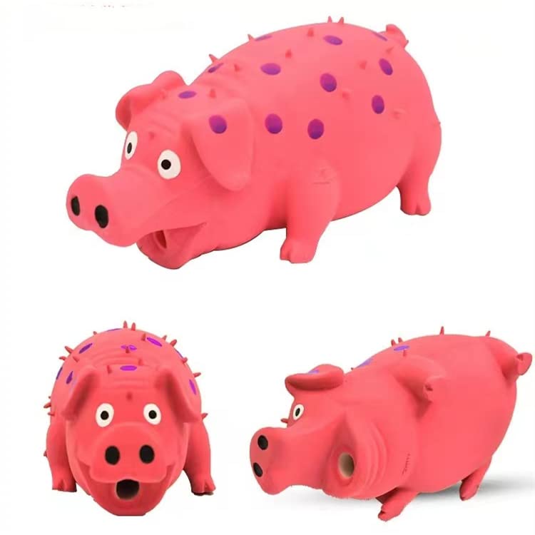 Squeaky Pig Dog Toys 2 Pack – Grunting Pig Toy That Oinks for Small, Medium, Large Dogs