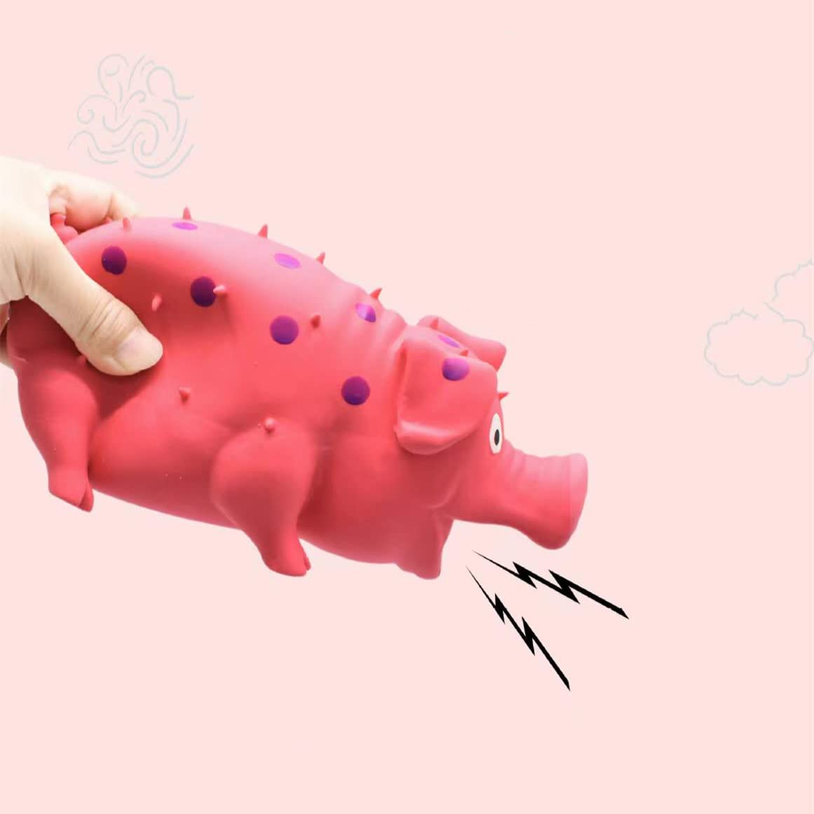 Squeaky Pig Dog Toys 2 Pack – Grunting Pig Toy That Oinks for Small, Medium, Large Dogs