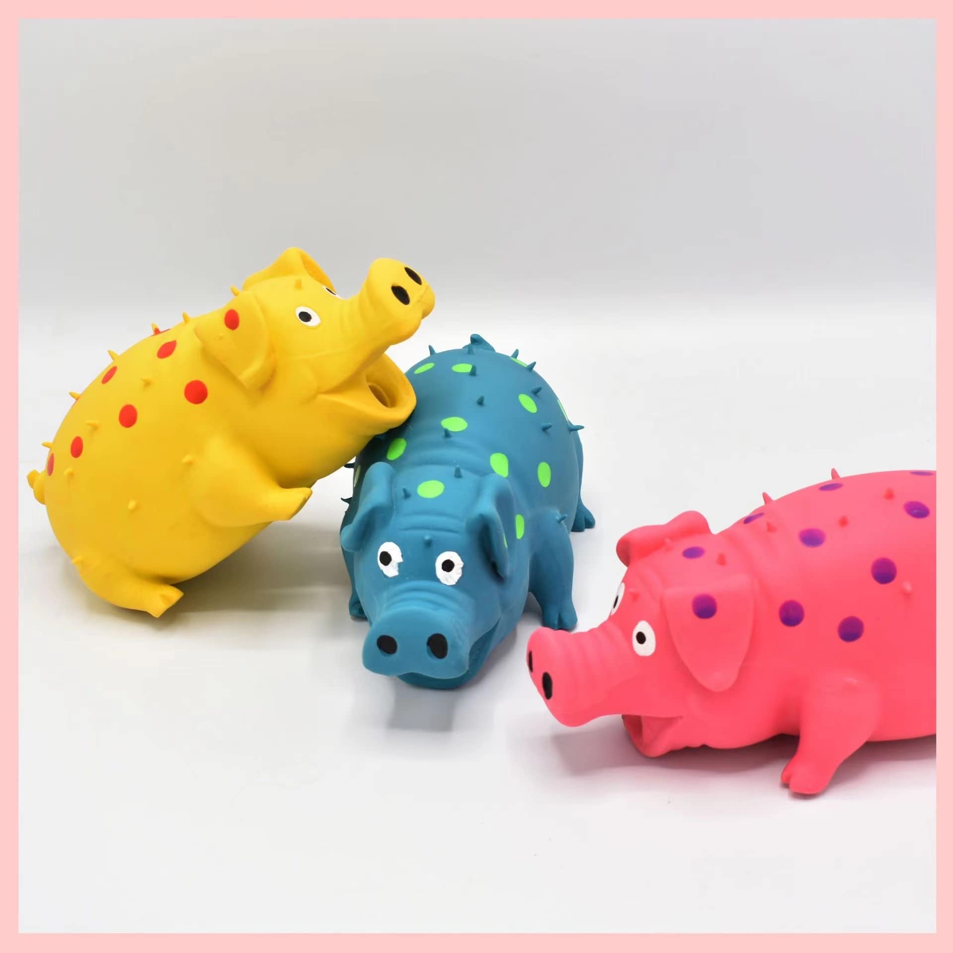 Squeaky Pig Dog Toys 2 Pack – Grunting Pig Toy That Oinks for Small, Medium, Large Dogs