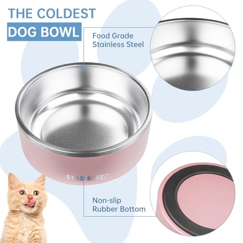 StarSpeed 42oz Stainless Steel Dog Bowl – Non-Slip Rubber Base, Double-Wall Insulated, Dishwasher Safe