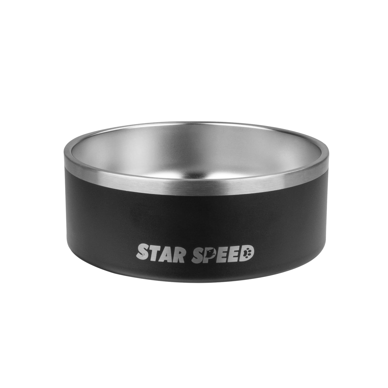 StarSpeed 42oz Stainless Steel Dog Bowl – Non-Slip Rubber Bottom, Weighted & Insulated for Small/Medium Dogs or Cats