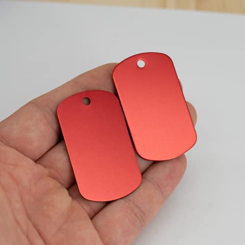 StayMax 50-Pack Red Anodized Aluminum Engraving Blanks - 1.96x1.18 Inch Stamping Tags