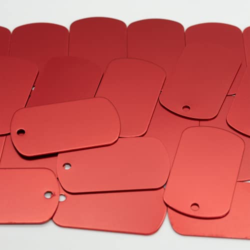 StayMax 50-Pack Red Anodized Aluminum Engraving Blanks - 1.96x1.18 Inch Stamping Tags