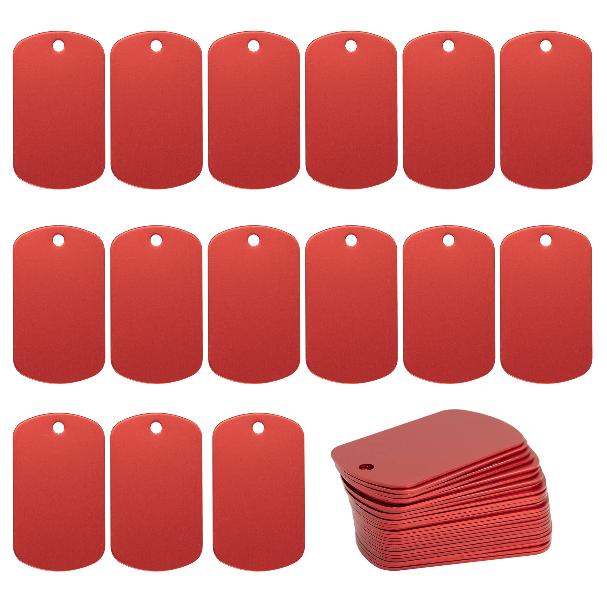 StayMax 50-Pack Red Anodized Aluminum Engraving Blanks - 1.96x1.18 Inch Stamping Tags