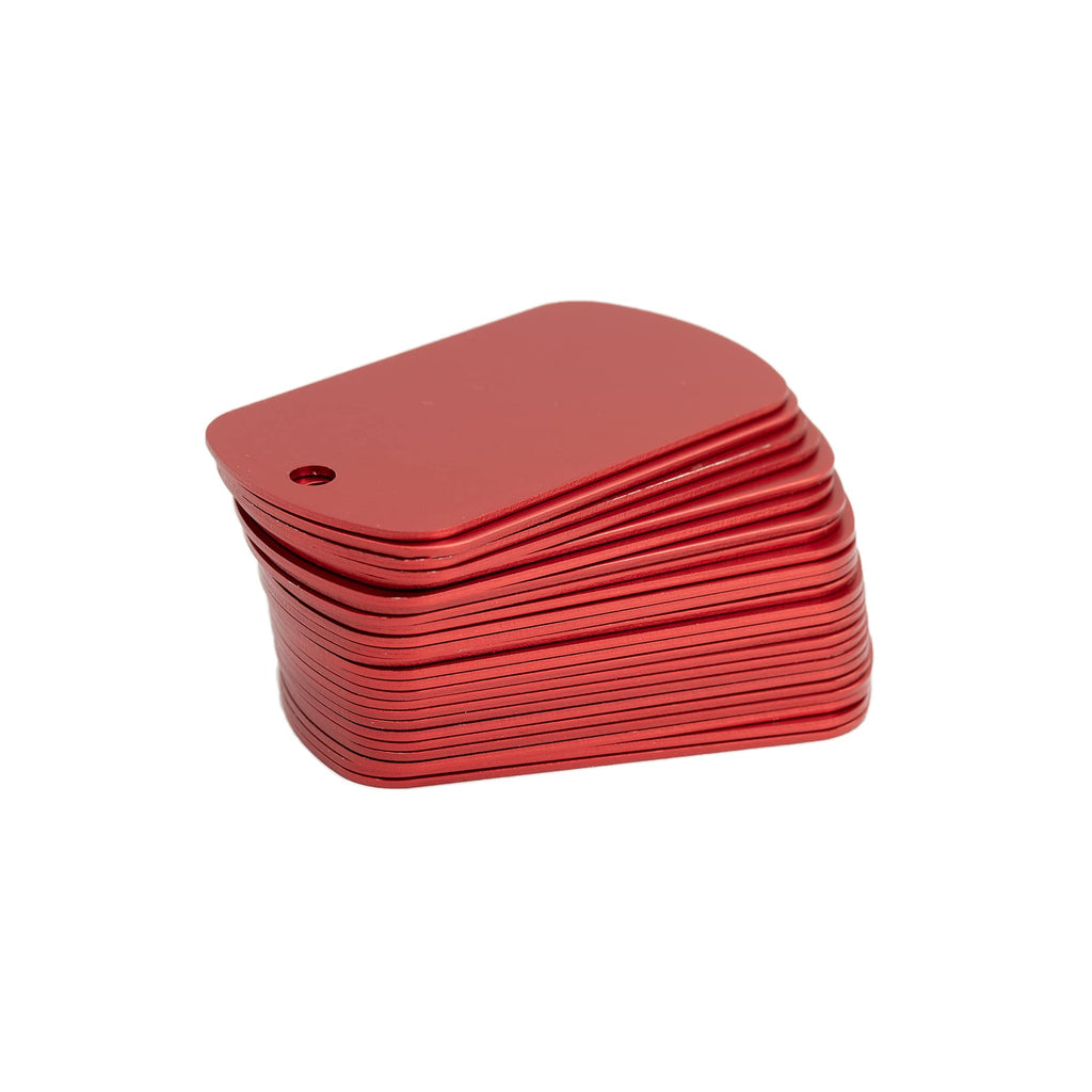 StayMax 50-Pack Red Anodized Aluminum Engraving Blanks - 1.96x1.18 Inch Stamping Tags