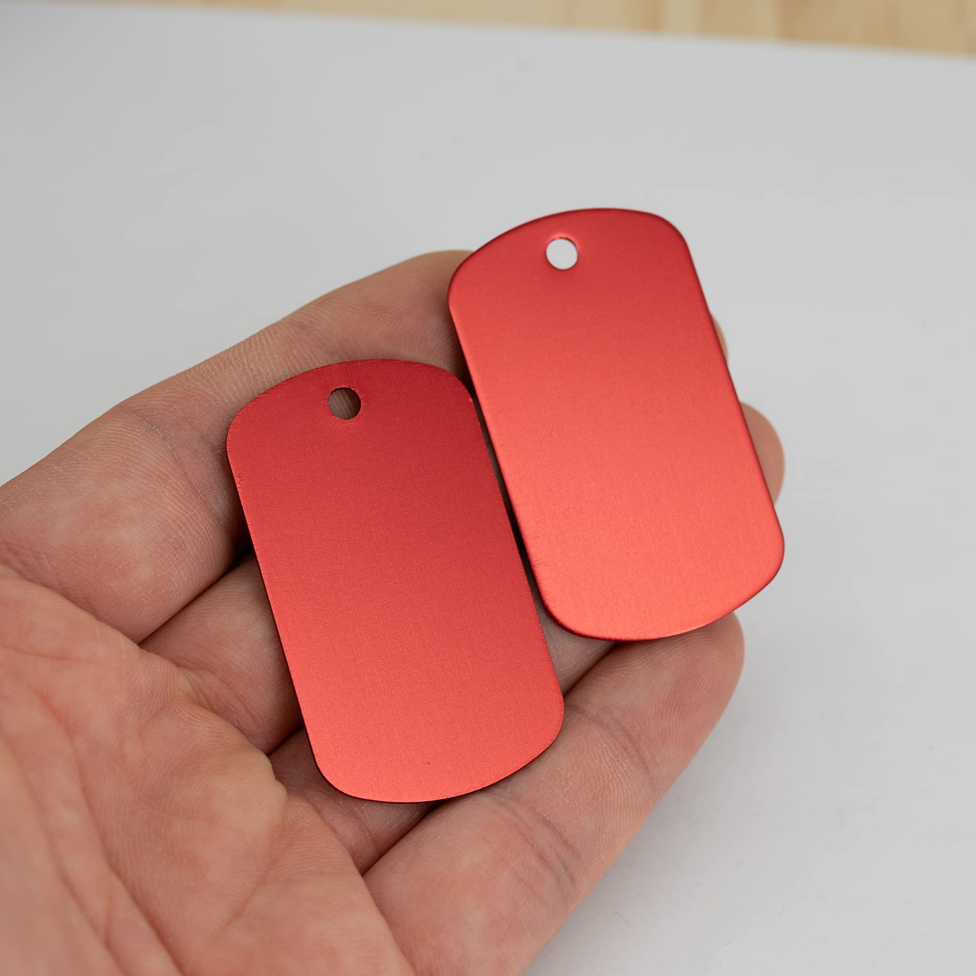 StayMax 50-Pack Red Anodized Aluminum Engraving Blanks - 1.96x1.18 Inch Stamping Tags