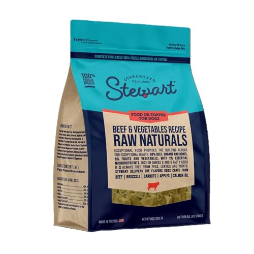 Stewart Freeze Dried Raw Dog Food Beef & Vegetables 8 oz – Complete Meal or Topper