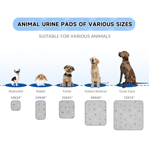 Sunheir Reusable Dog Pee Pads 2-Pack - Washable Leakproof Non-Slip 24x36 Deep Grey Leaves