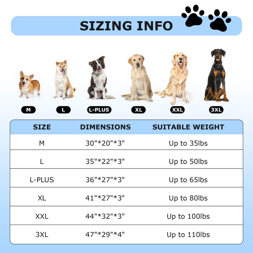 Sunheir Washable Large Dog Bed Cover - Soft Plush, Waterproof, Non-Skid, 36x27x3 Inches, Grey (Cover Only)