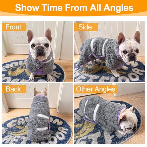 Super Absorbent Dog Bathrobe for Quick Drying – Soft Fleece, Adjustable, Machine Washable (S-XXL)