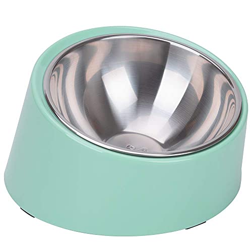 SuperDesign Mess Free 15° Slanted Bowl for Dogs and Cats – Non-Skid Tilted Feeder, 0.5 Cup Capacity, Teal