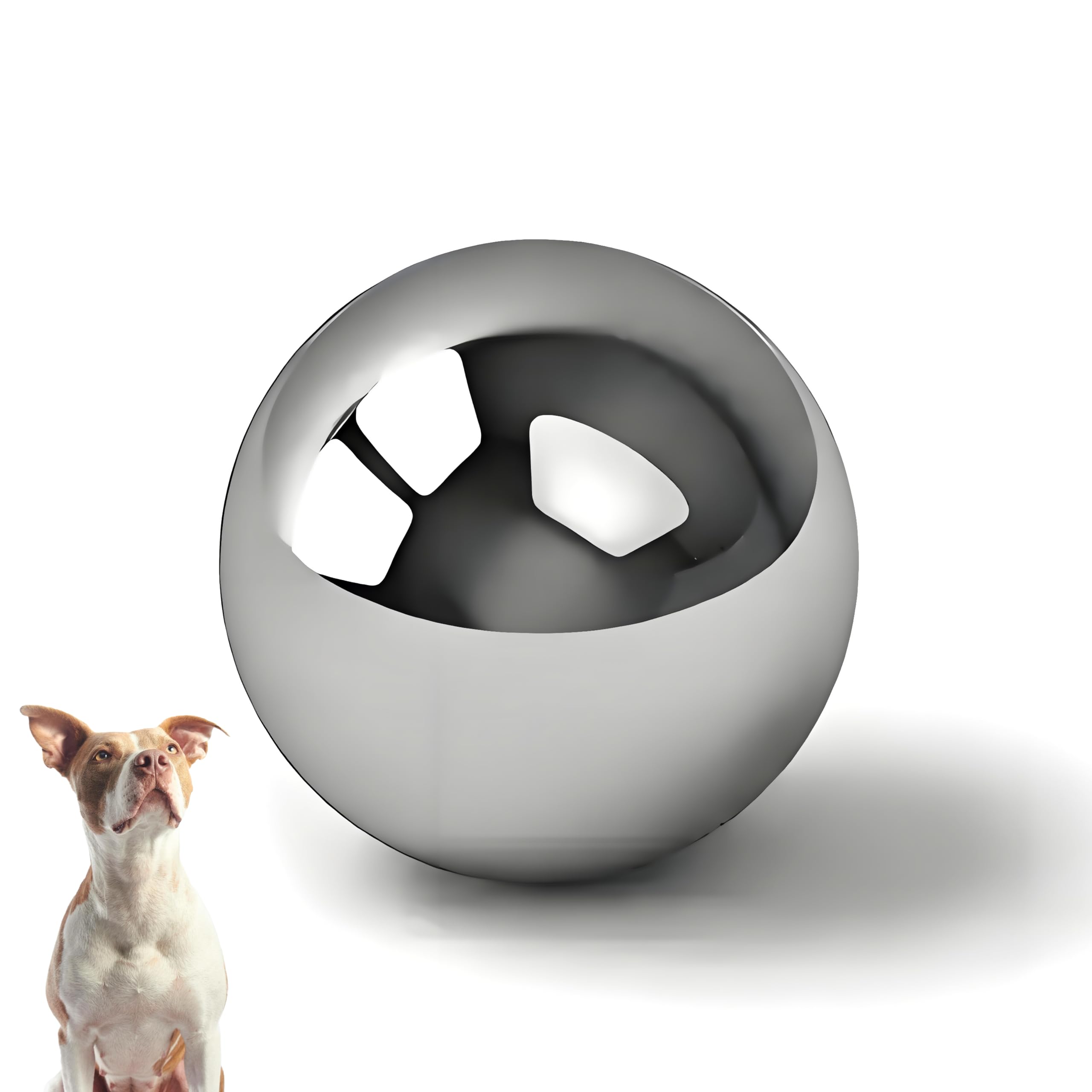 SUS304 Stainless Steel Slow Feeder Ball for Small Dogs – 2.5 Inch – Prevents Choking and Bloating