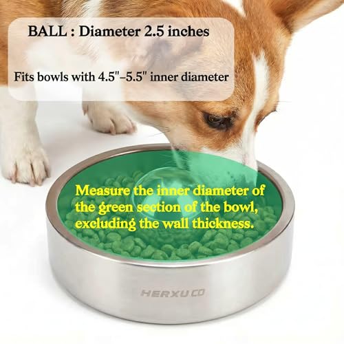 SUS304 Stainless Steel Slow Feeder Ball for Small Dogs – 2.5 Inch – Prevents Choking and Bloating