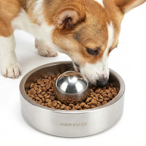 SUS304 Stainless Steel Slow Feeder Ball for Small Dogs – 2.5 Inch – Prevents Choking and Bloating