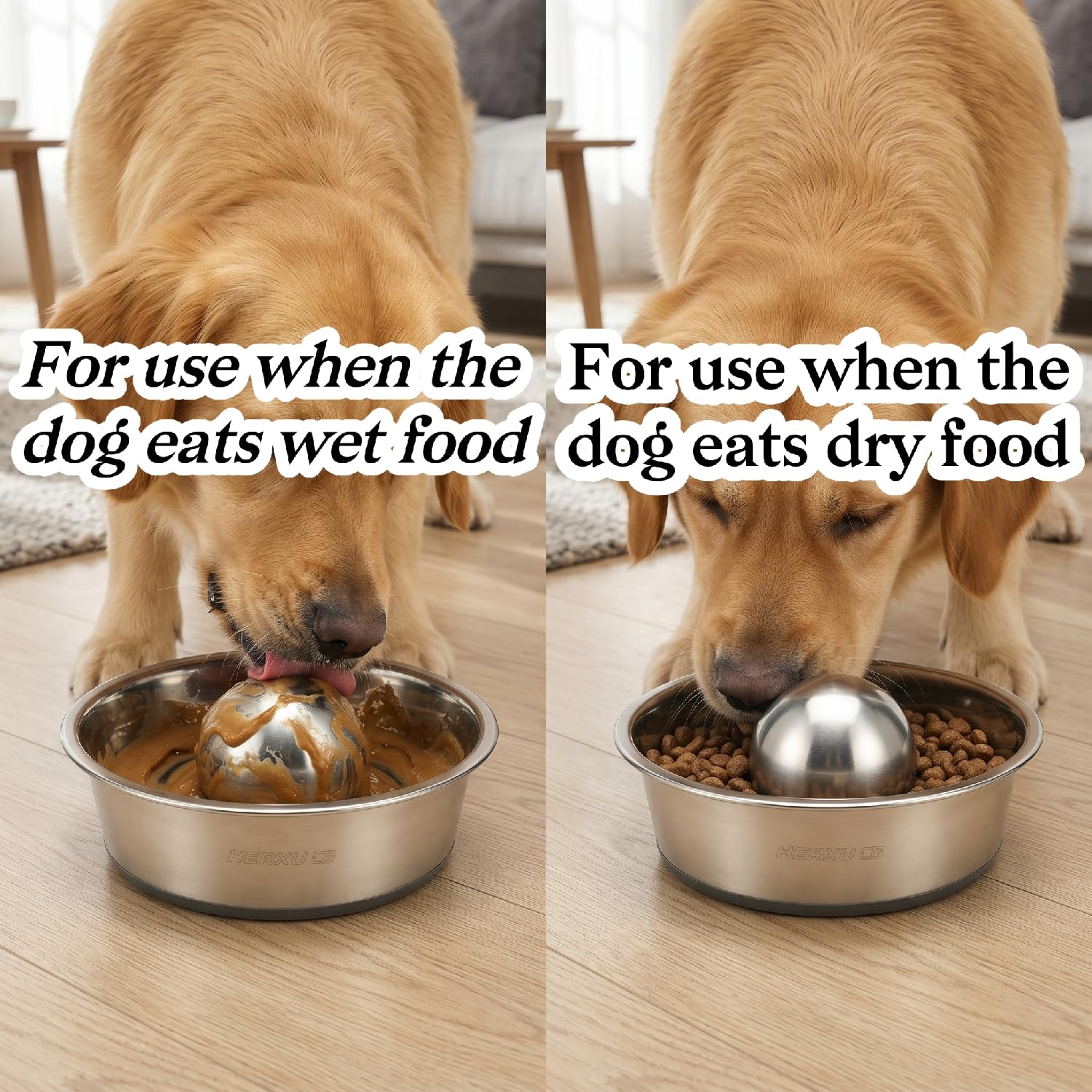 SUS304 Stainless Steel Slow Feeder Ball for Small Dogs – 2.5 Inch – Prevents Choking and Bloating