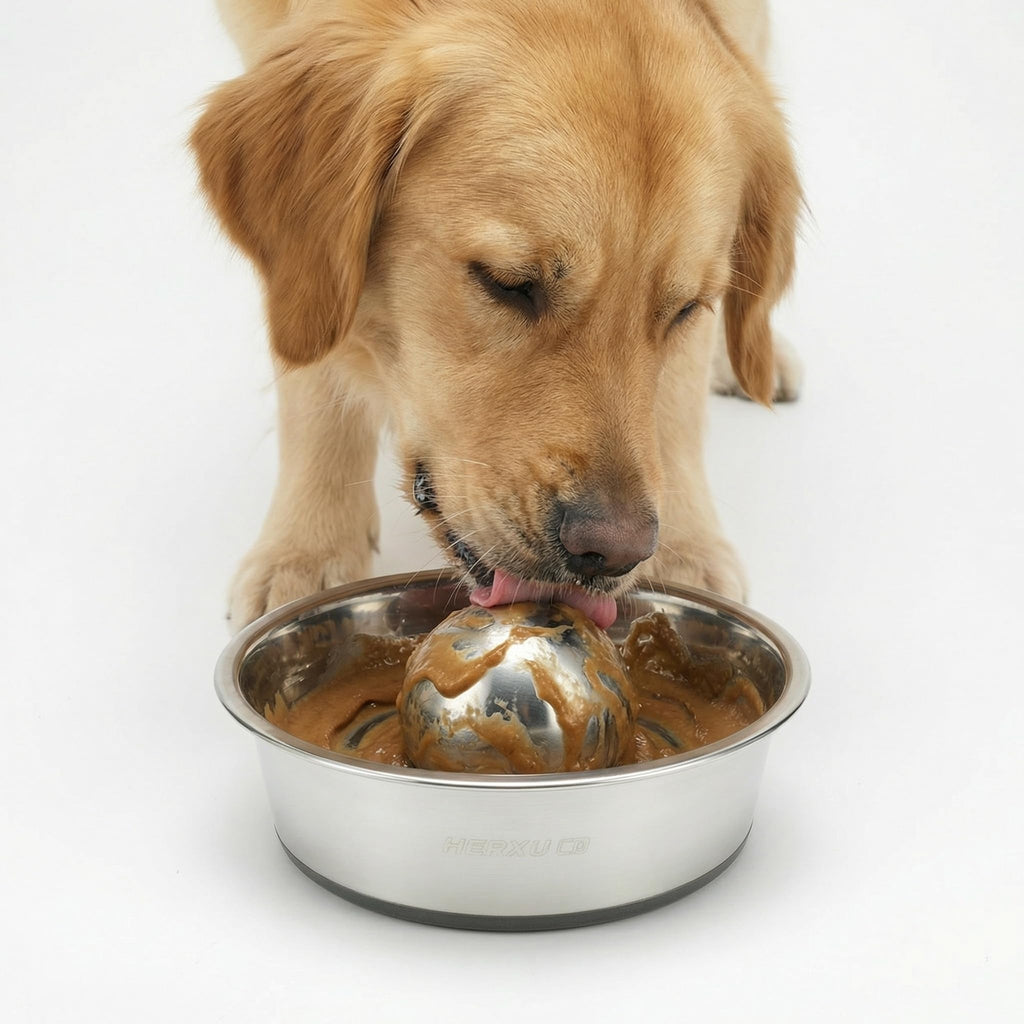 SUS304 Stainless Steel Slow Feeder Ball for Small Dogs – 2.5 Inch – Prevents Choking and Bloating