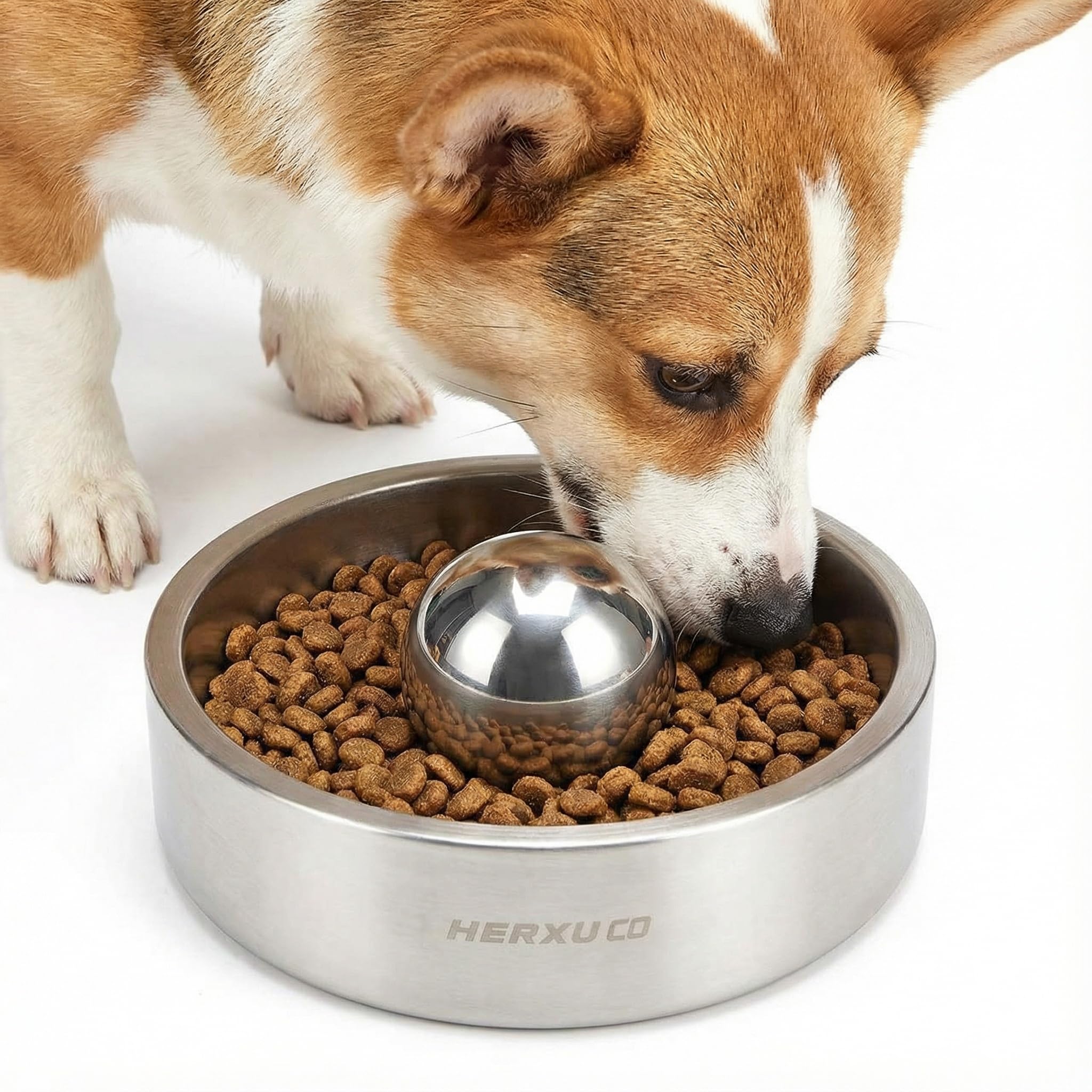 SUS304 Stainless Steel Slow Feeder Ball for Small Dogs – 2.5 Inch – Prevents Choking and Bloating