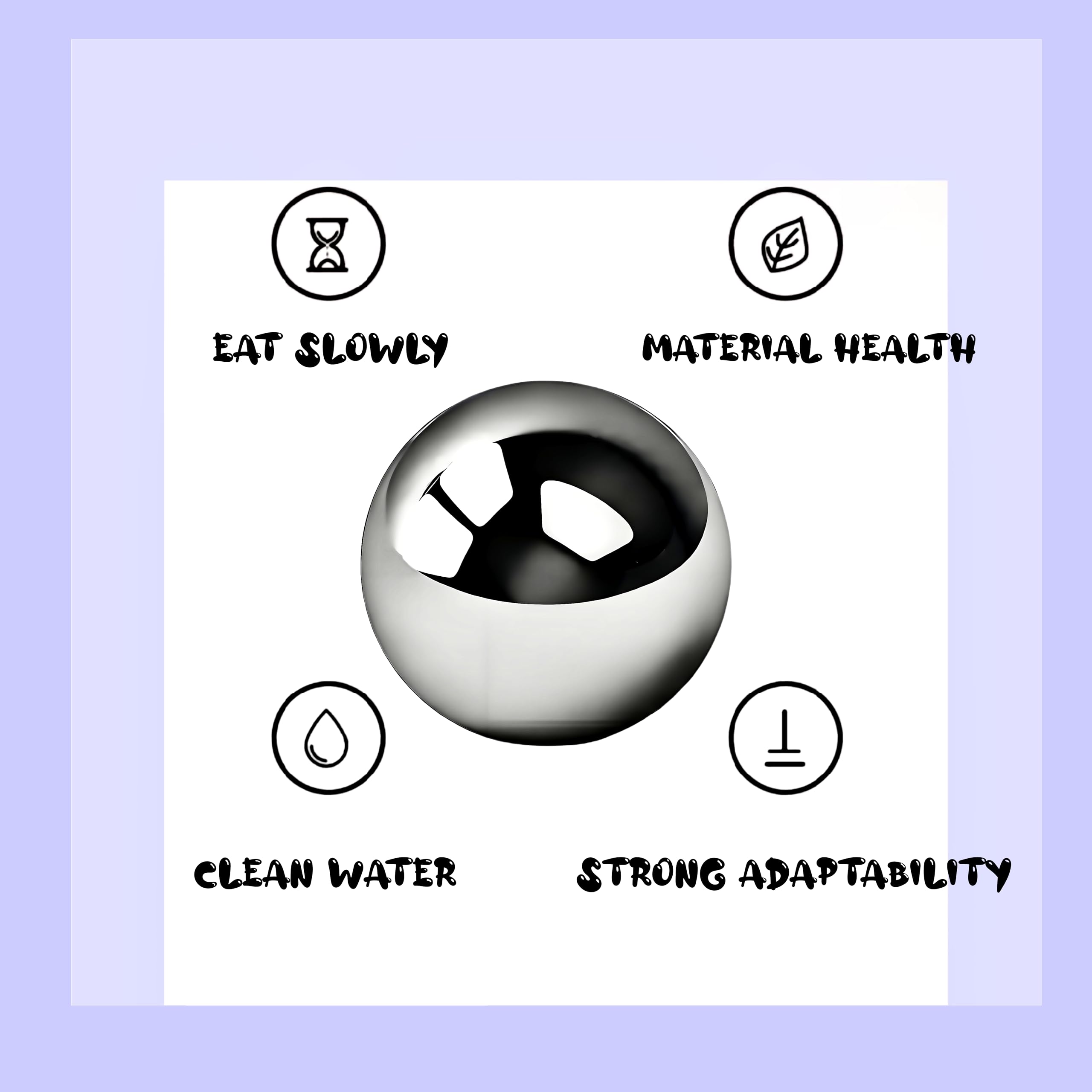 SUS304 Stainless Steel Slow Feeder Ball for Small Dogs – 2.5 Inch – Prevents Choking and Bloating