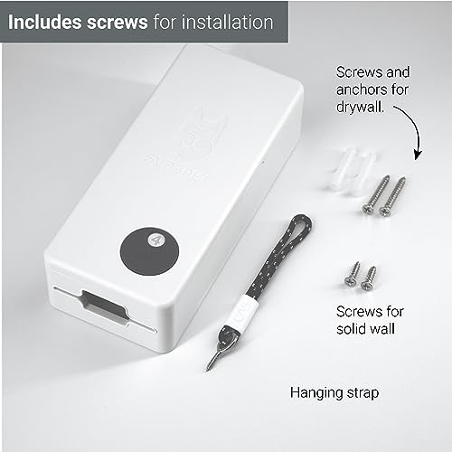 SVD.PET Dog Poop Bag Dispenser with 60 Bags, Wall Mount, Holds 4 Rolls, White