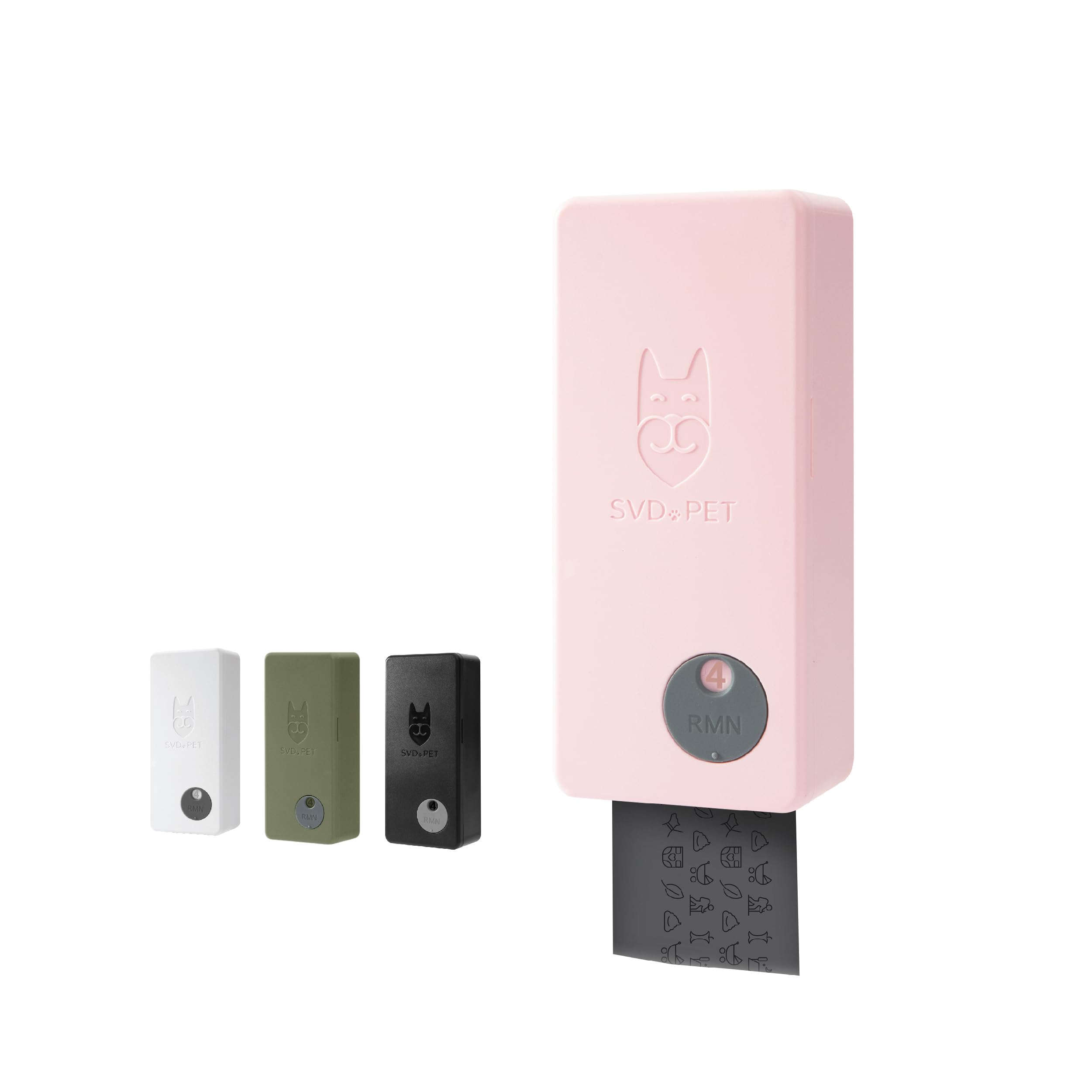 SVD.PET Pink Dog Poop Bag Dispenser – Wall Mount & Hanging, Rainproof, Holds 4 Rolls
