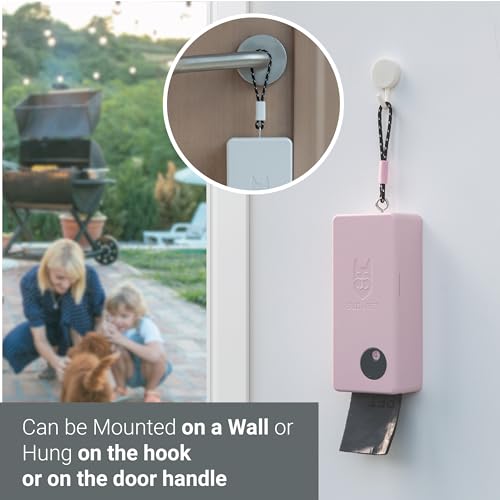 SVD.PET Pink Dog Poop Bag Dispenser – Wall Mount & Hanging, Rainproof, Holds 4 Rolls
