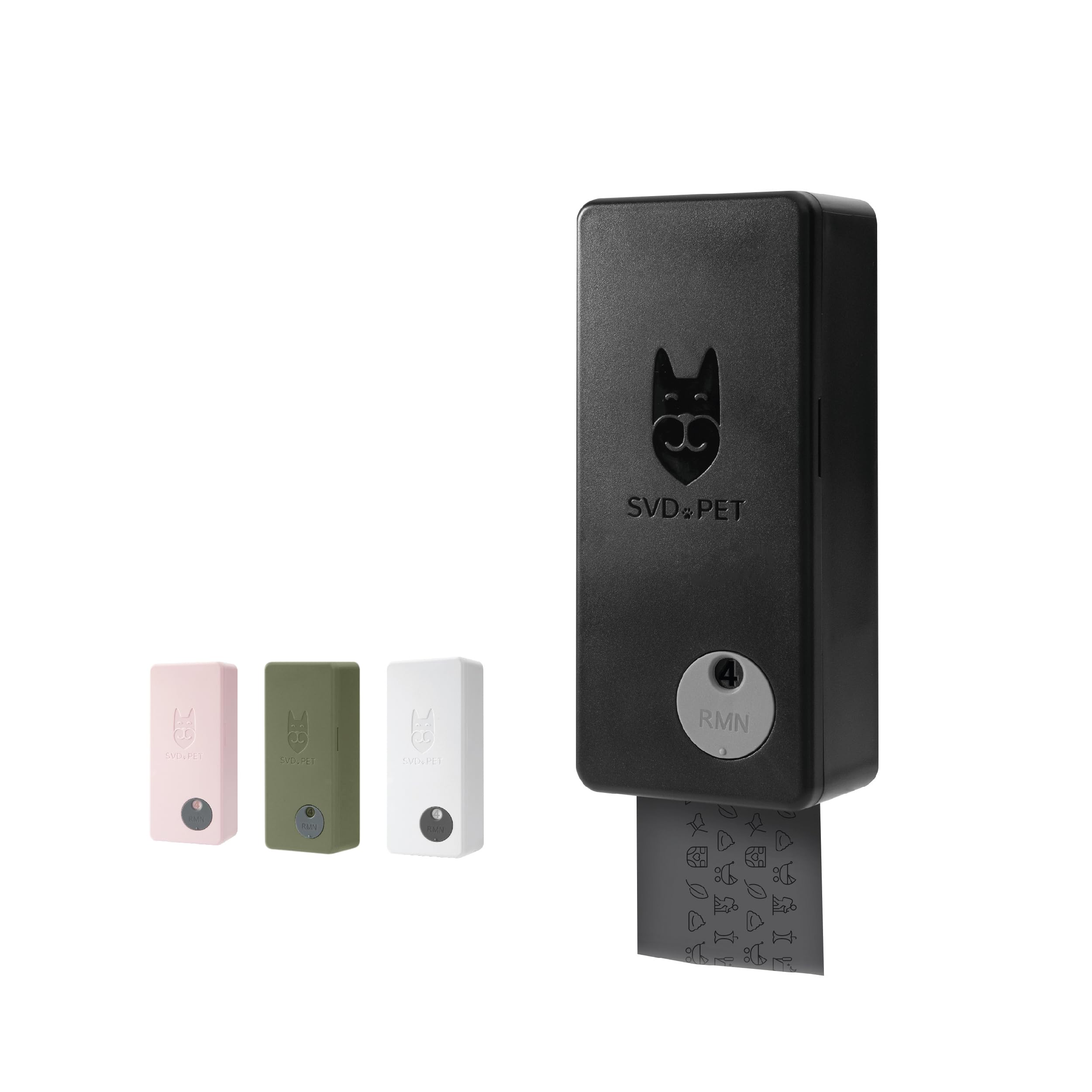 SVD.PET Poop Bag Dispenser: Wall Mount, Hanging, or Tabletop - Holds 4 Rolls, Magnetic Lid, Rainproof