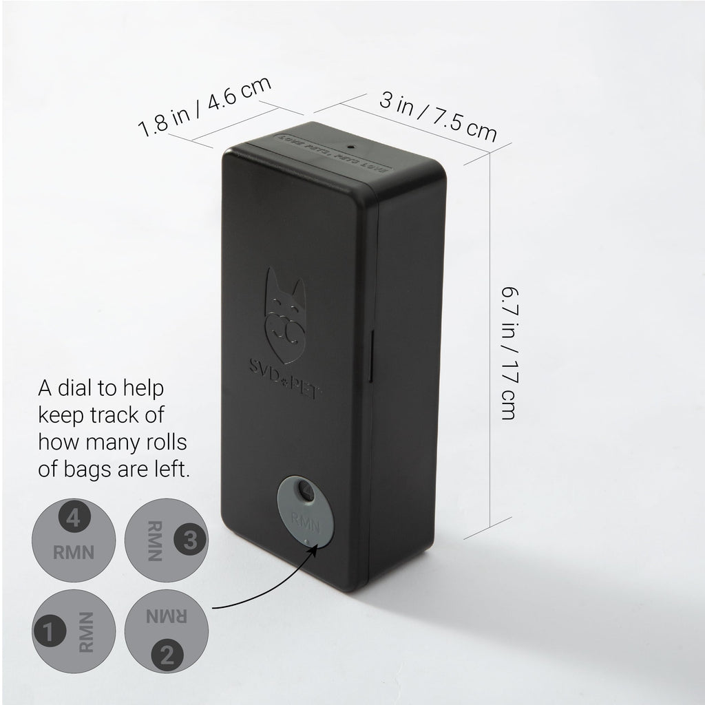SVD.PET Poop Bag Dispenser: Wall Mount, Hanging, or Tabletop - Holds 4 Rolls, Magnetic Lid, Rainproof