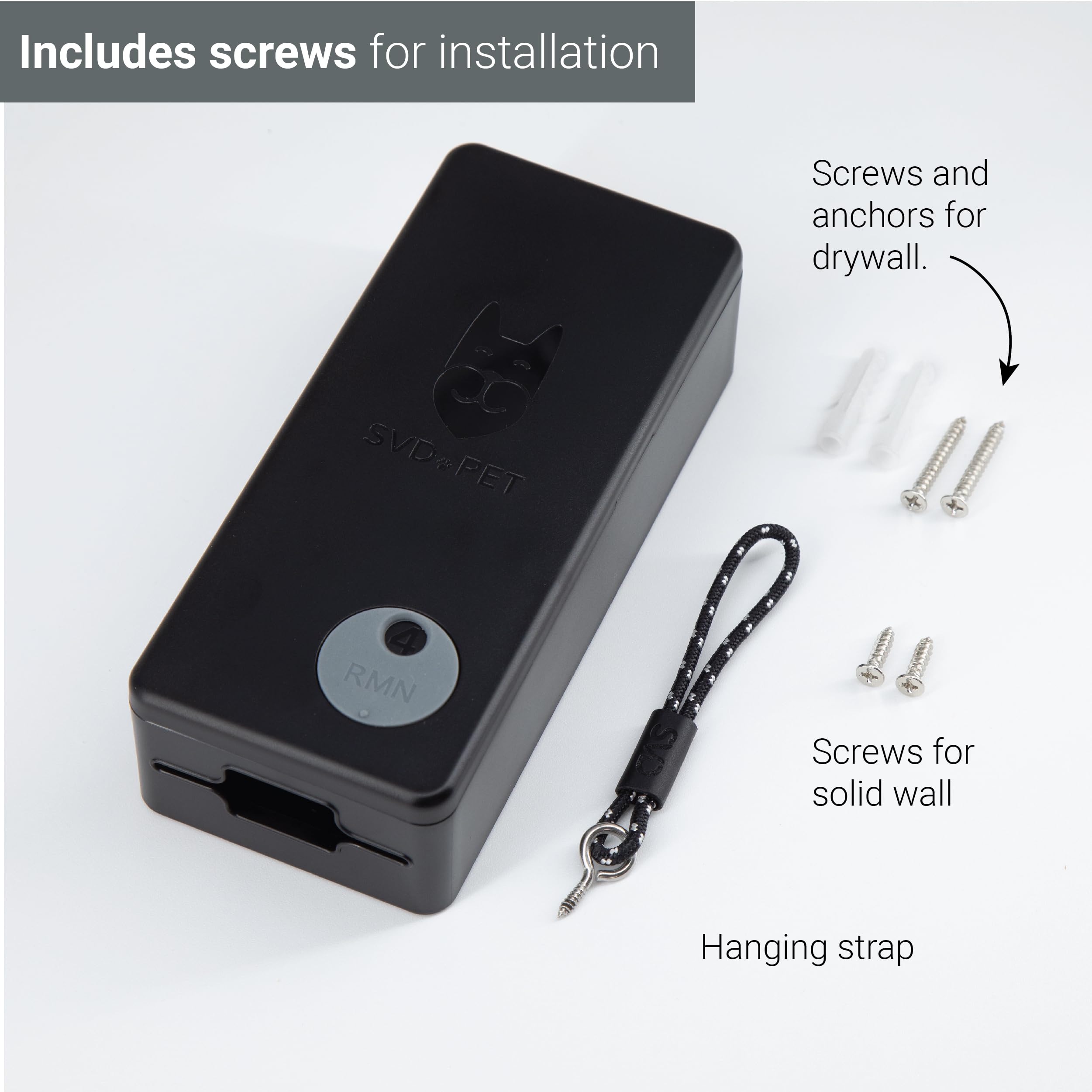 SVD.PET Poop Bag Dispenser: Wall Mount, Hanging, or Tabletop - Holds 4 Rolls, Magnetic Lid, Rainproof