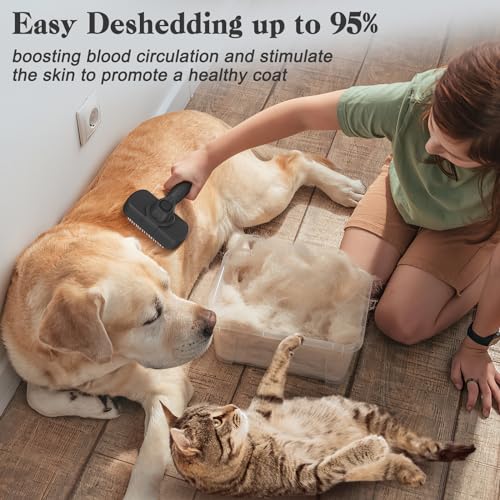Swihauk Self-Cleaning Slicker Brush for Dogs & Cats – Skin-Friendly Deshedding Grooming Brush (Black)