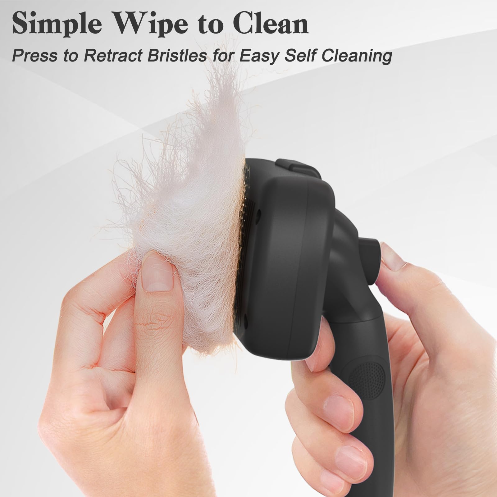 Swihauk Self-Cleaning Slicker Brush for Dogs & Cats – Skin-Friendly Deshedding Grooming Brush (Black)