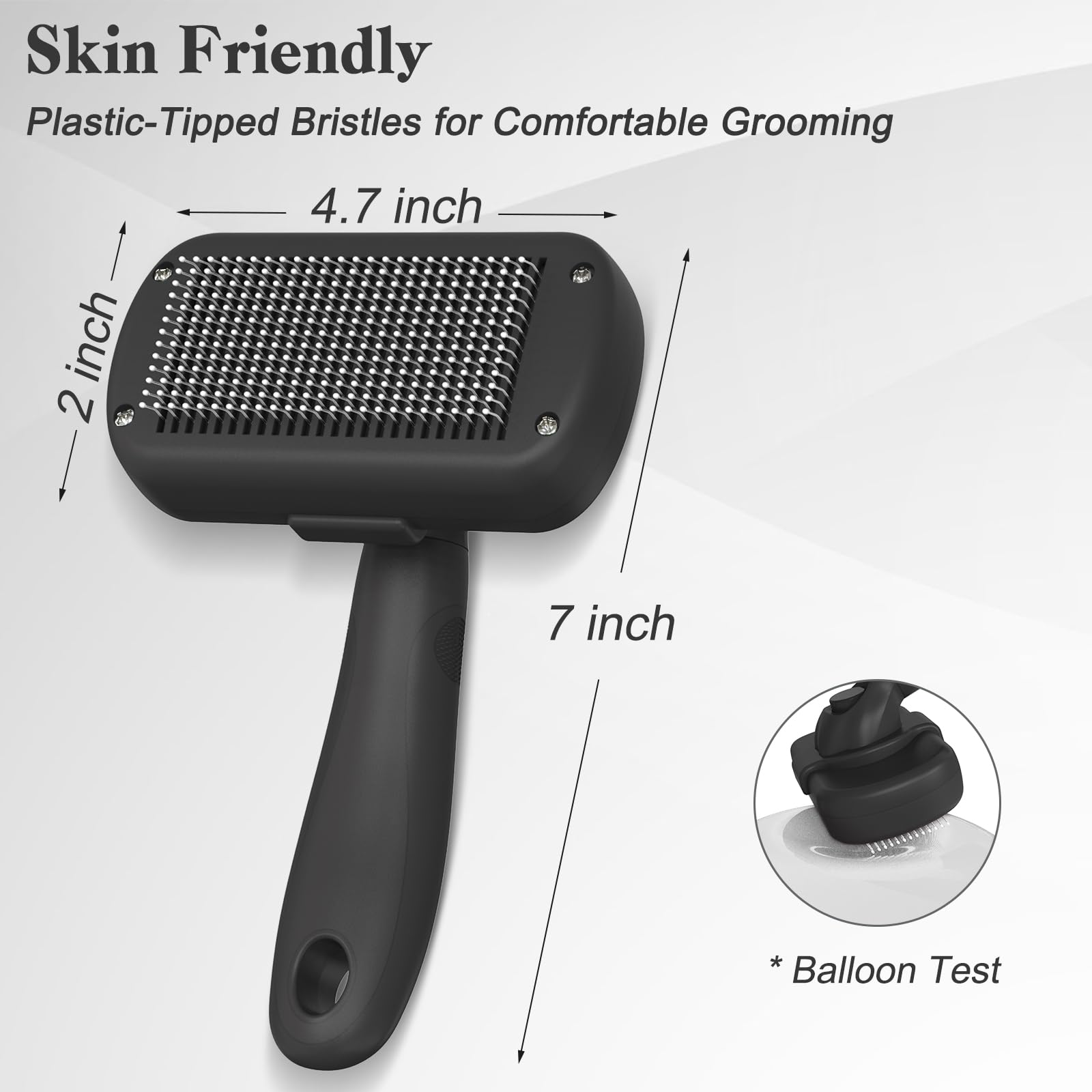 Swihauk Self-Cleaning Slicker Brush for Dogs & Cats – Skin-Friendly Deshedding Grooming Brush (Black)