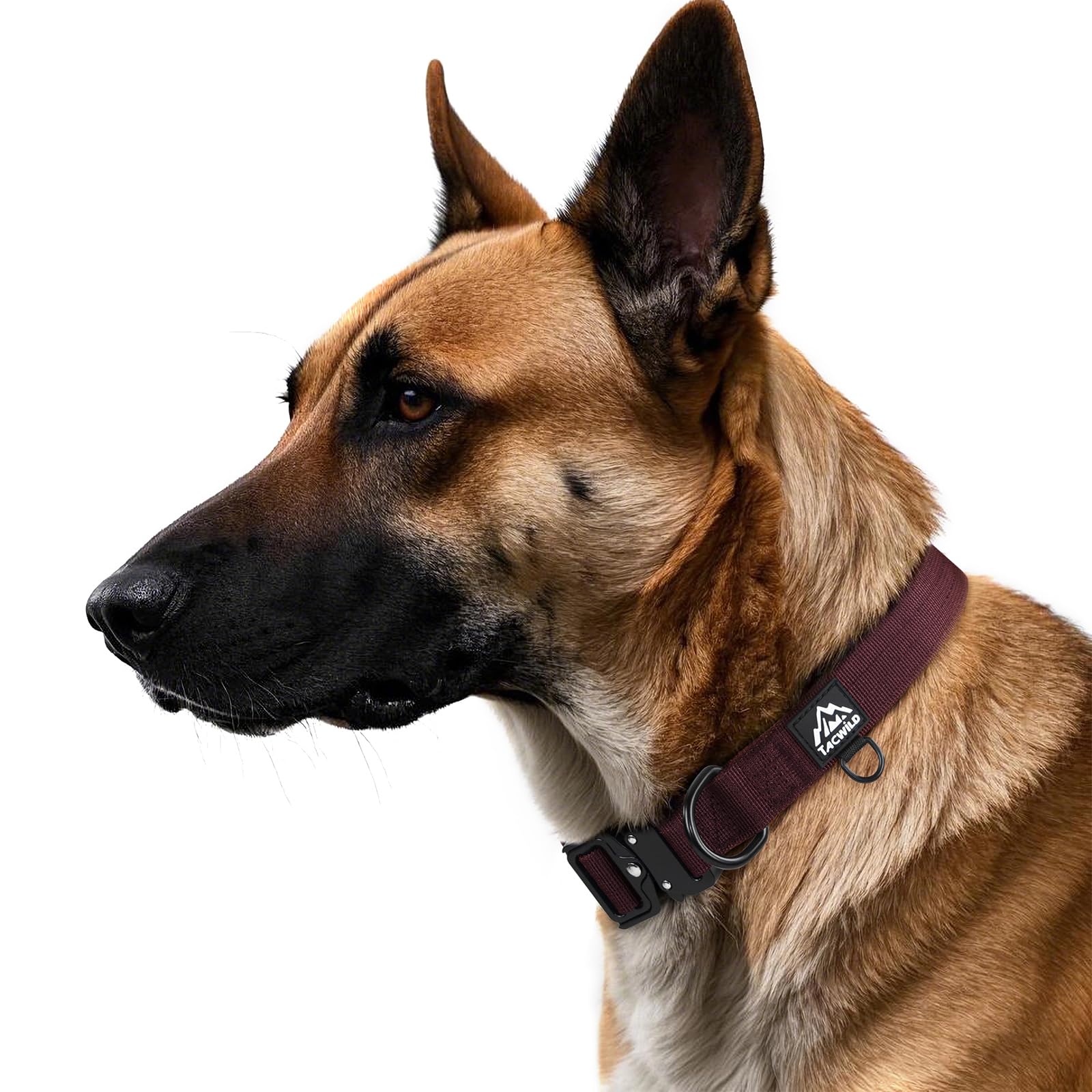 Tacwild Heavy Duty Dog Collar – Adjustable Chew-Proof Nylon for Medium & Large Dogs (Burgundy, 2XL)